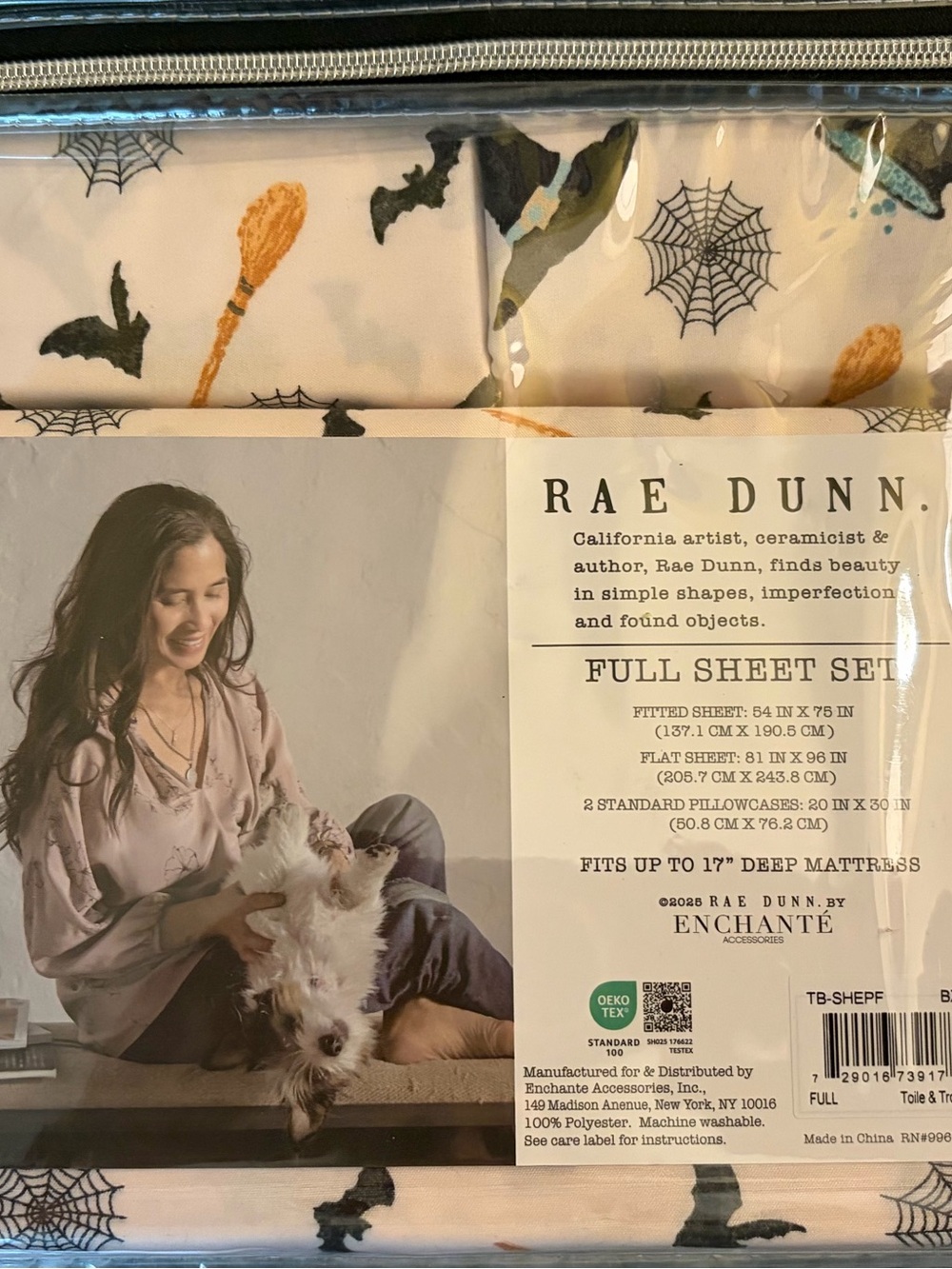 BRAND NEW Rae Dunn full size Halloween theme sheet set - Picture 2 of 2